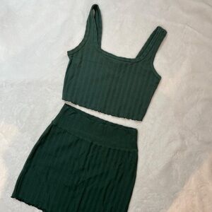 Aerie Offline Cotton Skirt Set - Green - Size XS.